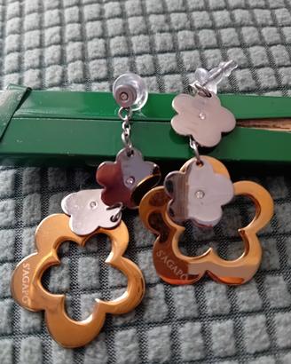 Orecchini in acciaio 316L, pvd oro, S'Agapo'