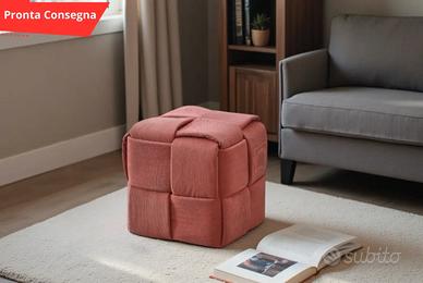 [NUOVO] Pouf Square effetto intrecciato Mattone