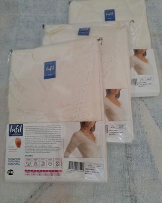 Lotto 3 Maglie Intime INFIL Lana e Cotone -TG 6/XL