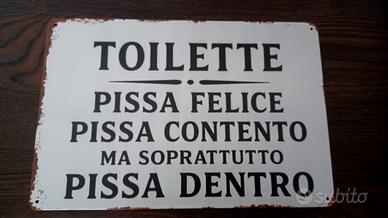Insegna in metallo per Toilet Wc Bagno 