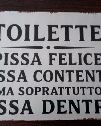 Insegna in metallo per Toilet Wc Bagno 