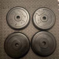 Set 4 dischi gommati da 5 kg foro 28 mm  Tot: 20kg