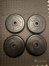 Set 4 dischi gommati da 5 kg foro 28 mm  Tot: 20kg