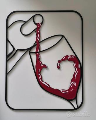 Decorazione murale in 3D Calice di Vino