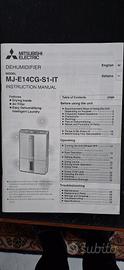 deumidificatore  Mitsubishi  portatile MJ-E14CG-S1