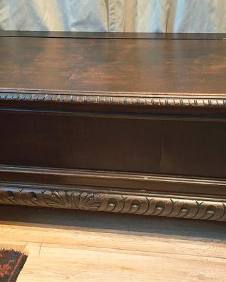 Panca legno stile ‘900 con gambe intagliate 