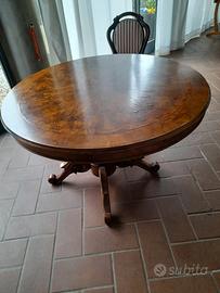 Riproduzione Anni 70 Tavolo Allungabile + 6 Sedie 