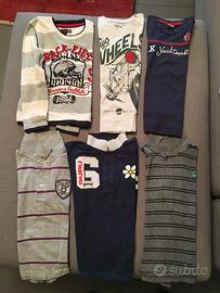 5 maglie bambino 5/6 anni manica lunga cotone