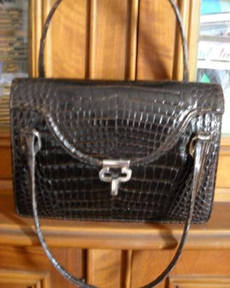 Borsa coccodrillo vintage anni '60