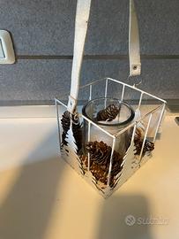 Porta candela natalizia