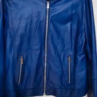 Giacca Pelle Blu donna nuova