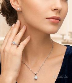 Parure di gioielli in argento 925 e zirconi 