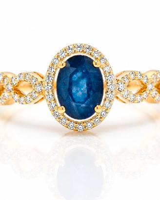 Anello in oro con zaffiro e diamanti 