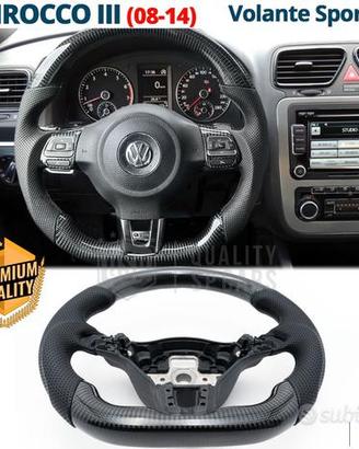 VOLANTE Sportivo per VW Scirocco Carbonio e Pelle