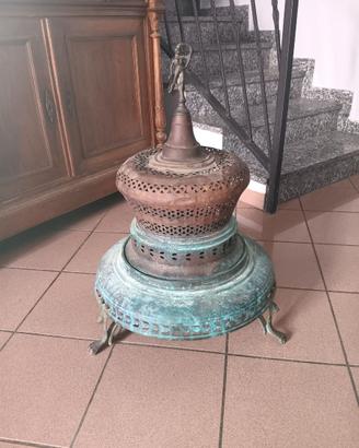 Antico braciere in rame/ bronzo