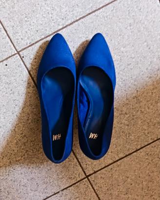 Décolleté H&M blu elettrico scamosciate-Numero 38