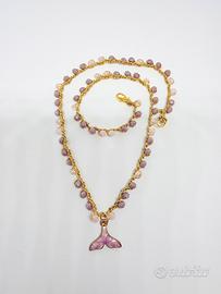 Collana Choker con ciondolo coda di sirena
