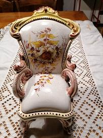 Soprammobile poltrona vintage in ceramica