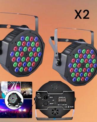 Set 2 Fari Strobo RGB luci discoteca led