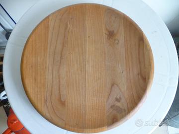 Tagliere tondo legno grande cm. 38 vintage