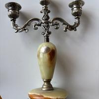 Orologio e candelabro da tavolo