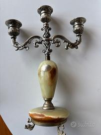 Orologio e candelabro da tavolo