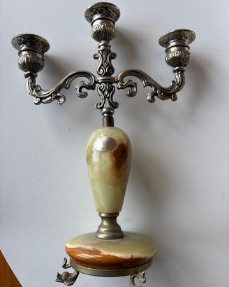 Orologio e candelabro da tavolo