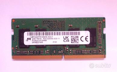 Ram Micron 4Gb ddr4 3200 mhz vari pezzi