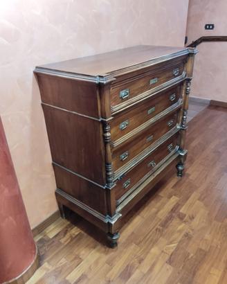 Cassettiera antica in legno massello – 4 cassetti