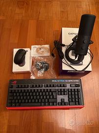 Mouse + Tastiera Gaming + Microfono e IEM + Cavi