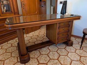 Libreria+Scrivania in legno massello stile classic