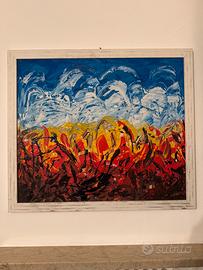 Dipinto originale astratto su tela - con cornice