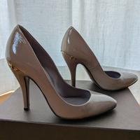 Décolleté Gucci originali in vernice lilla/tortora