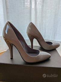 Décolleté Gucci originali in vernice lilla/tortora