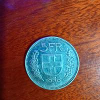 5 franchi svizzeri d argento 39