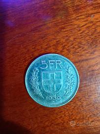 5 franchi svizzeri d argento 39