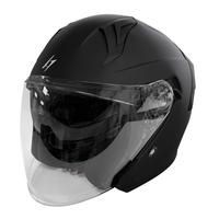 CASCO JET MOTO SCOOTER STORMER RUN NERO OPACO VISI