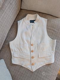 Gilet sartoriale Ralph Lauren in cotone e lino