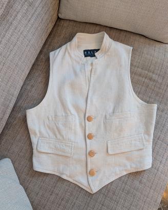 Gilet sartoriale Ralph Lauren in cotone e lino