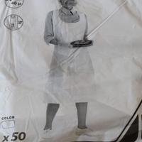 50 grembiuli monouso PE per cucina, pulizia, hobby