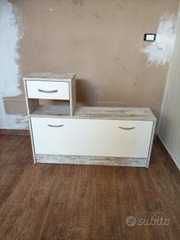 Mobiletto ingresso,scarpiera appendiabiti.