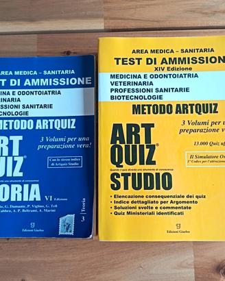 Art quiz (blu) teoria e Art quiz studio (giallo)
