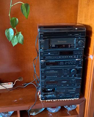 Impianto Hi-Fi SONY Vintage con Giradischi e VHS -