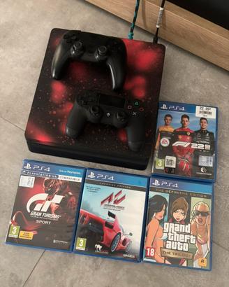PS4 Slim 500GB + giochi + 2 controller
