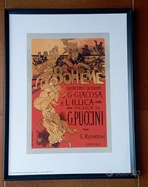 stampe Bohème Turandot e Tosca in cornice 30x40 