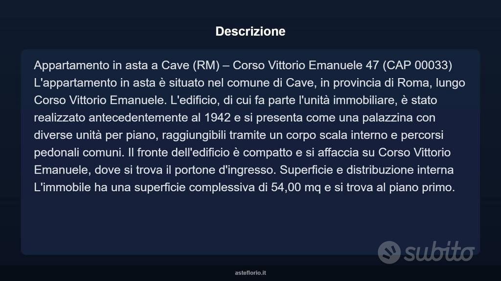 Appartamento – Cave, San Bartolomeo - Altro