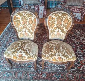 coppia di sedie vintage stile luigi filippo