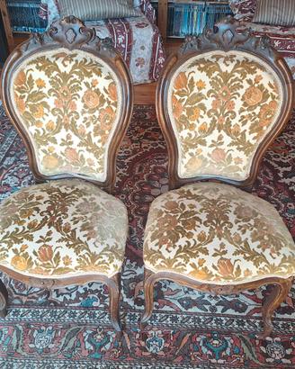 coppia di sedie vintage stile luigi filippo