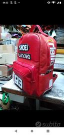 zaino rosso in pelle 