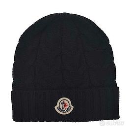 MONCLER Berretta cuffia in lana Nero Tricot